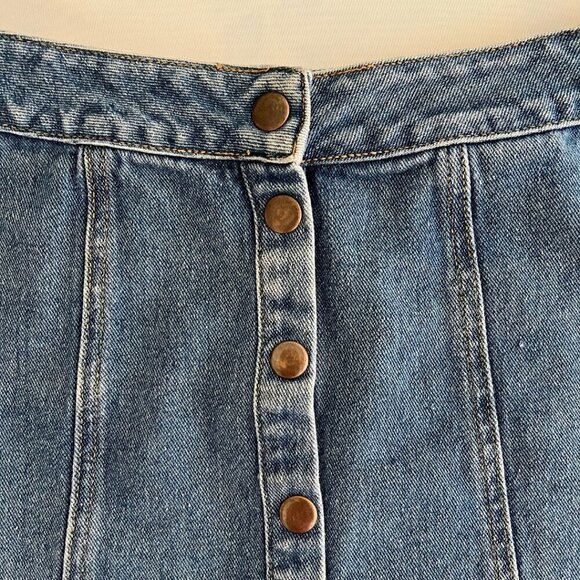Melville Button Front Denim Jean Skirt - Picture 3 of 7